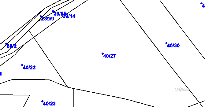 Parcela st. 40/27 v KÚ Kvaslice, Katastrální mapa