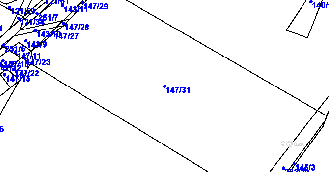 Parcela st. 147/31 v KÚ Kvaslice, Katastrální mapa