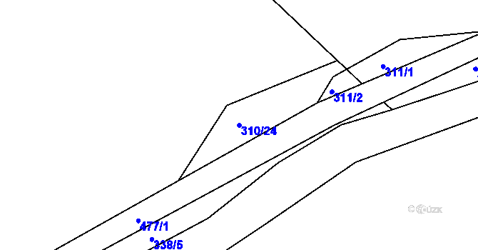 Parcela st. 310/24 v KÚ Kvaslice, Katastrální mapa