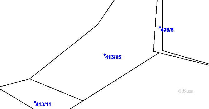 Parcela st. 413/15 v KÚ Kvaslice, Katastrální mapa