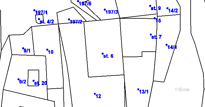 Parcela st. 6 v KÚ Páleč u Milešova, Katastrální mapa