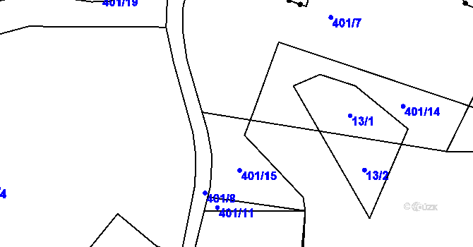Parcela st. 52 v KÚ Bezvěrov II, Katastrální mapa
