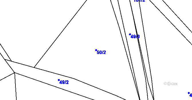 Parcela st. 50/2 v KÚ Vestec u Mezna, Katastrální mapa