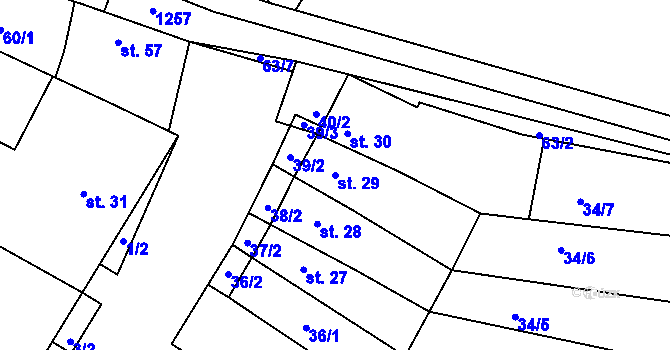 Parcela st. 29 v KÚ Šardičky, Katastrální mapa
