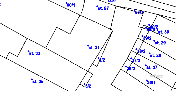 Parcela st. 31 v KÚ Šardičky, Katastrální mapa