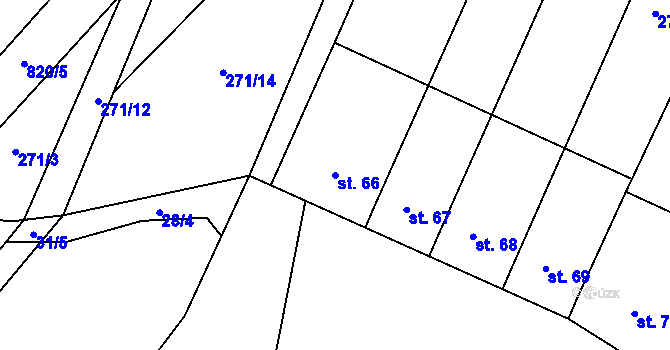 Parcela st. 66 v KÚ Šardičky, Katastrální mapa
