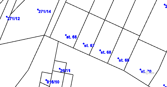 Parcela st. 67 v KÚ Šardičky, Katastrální mapa