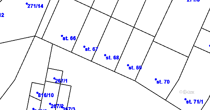 Parcela st. 68 v KÚ Šardičky, Katastrální mapa