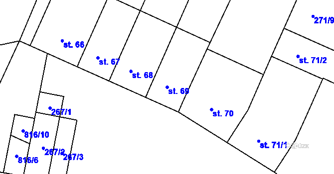 Parcela st. 69 v KÚ Šardičky, Katastrální mapa