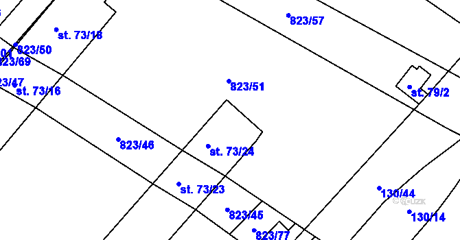 Parcela st. 73/25 v KÚ Šardičky, Katastrální mapa