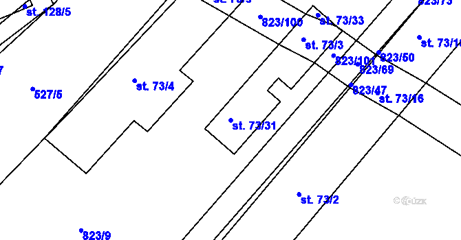 Parcela st. 73/31 v KÚ Šardičky, Katastrální mapa