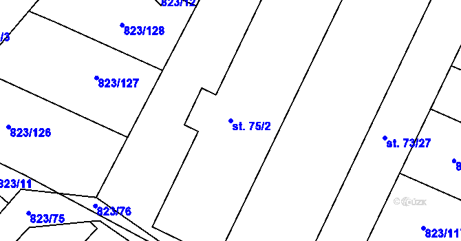 Parcela st. 75/2 v KÚ Šardičky, Katastrální mapa