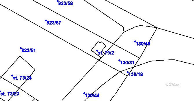 Parcela st. 79/2 v KÚ Šardičky, Katastrální mapa