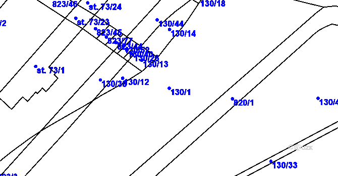 Parcela st. 130/1 v KÚ Šardičky, Katastrální mapa