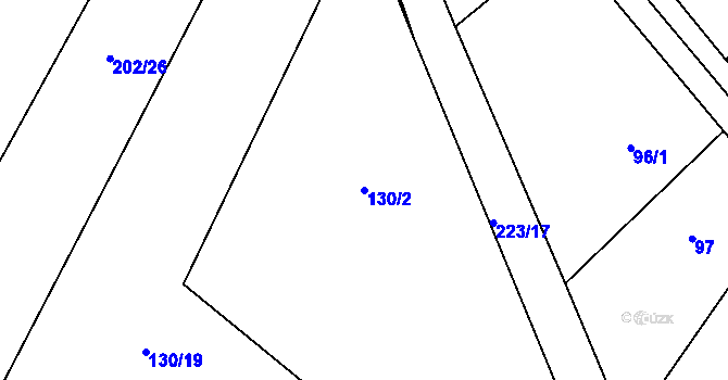 Parcela st. 130/2 v KÚ Šardičky, Katastrální mapa