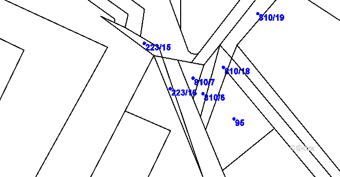 Parcela st. 223/16 v KÚ Šardičky, Katastrální mapa