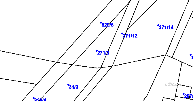 Parcela st. 271/3 v KÚ Šardičky, Katastrální mapa