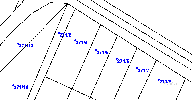 Parcela st. 271/5 v KÚ Šardičky, Katastrální mapa