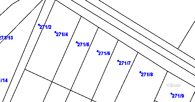 Parcela st. 271/6 v KÚ Šardičky, Katastrální mapa