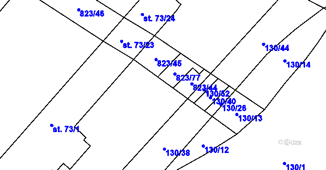 Parcela st. 823/6 v KÚ Šardičky, Katastrální mapa