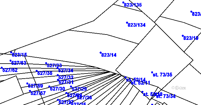 Parcela st. 823/14 v KÚ Šardičky, Katastrální mapa