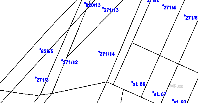 Parcela st. 271/14 v KÚ Šardičky, Katastrální mapa