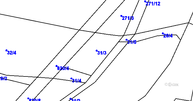 Parcela st. 31/3 v KÚ Šardičky, Katastrální mapa