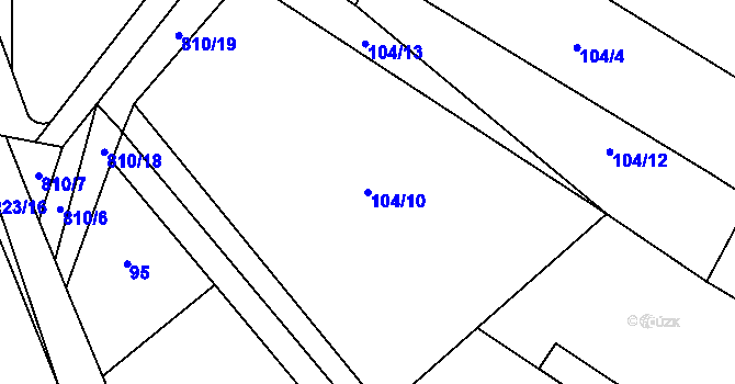 Parcela st. 104/10 v KÚ Šardičky, Katastrální mapa