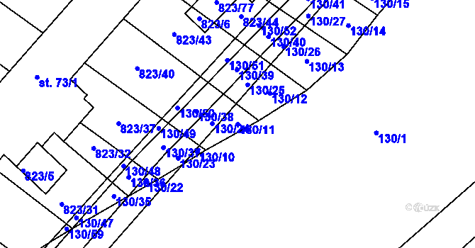 Parcela st. 130/11 v KÚ Šardičky, Katastrální mapa