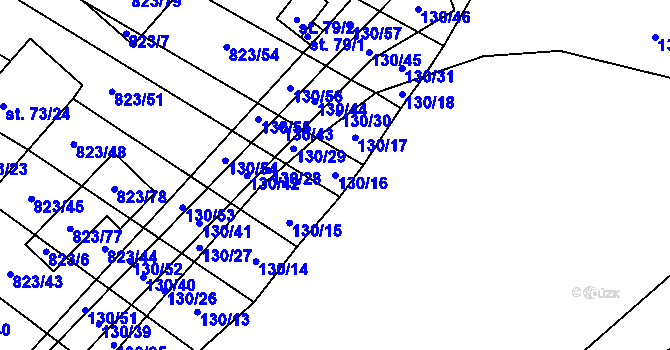 Parcela st. 130/16 v KÚ Šardičky, Katastrální mapa