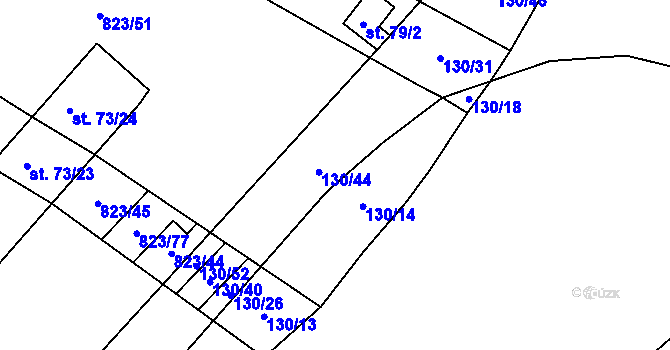 Parcela st. 130/28 v KÚ Šardičky, Katastrální mapa