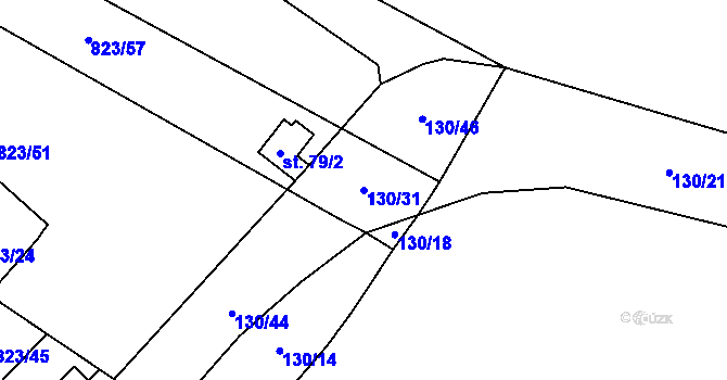 Parcela st. 130/31 v KÚ Šardičky, Katastrální mapa