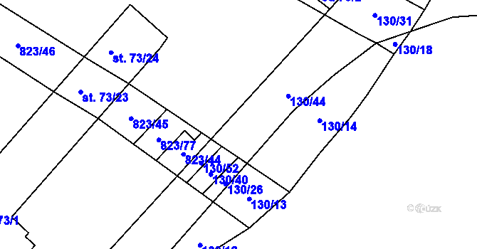 Parcela st. 130/53 v KÚ Šardičky, Katastrální mapa