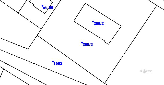Parcela st. 266/3 v KÚ Šardičky, Katastrální mapa