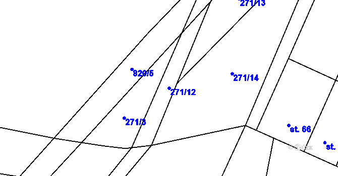 Parcela st. 271/12 v KÚ Šardičky, Katastrální mapa