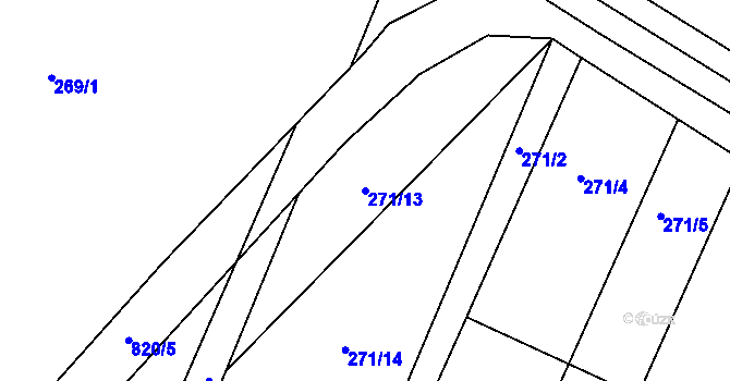 Parcela st. 271/13 v KÚ Šardičky, Katastrální mapa