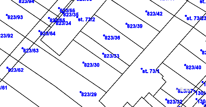 Parcela st. 823/33 v KÚ Šardičky, Katastrální mapa