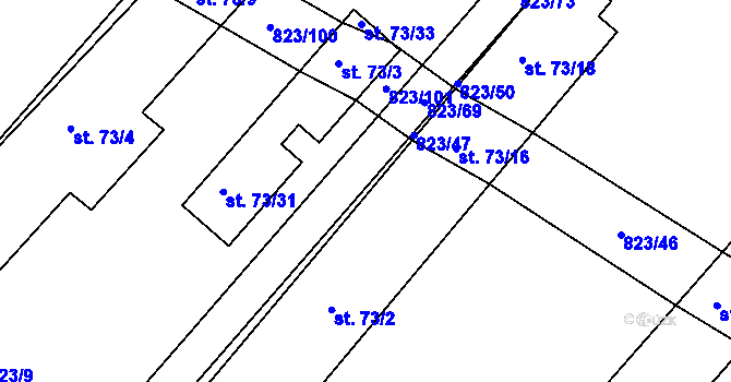 Parcela st. 823/41 v KÚ Šardičky, Katastrální mapa