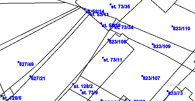 Parcela st. 823/104 v KÚ Šardičky, Katastrální mapa