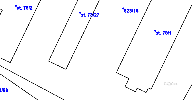 Parcela st. 823/117 v KÚ Šardičky, Katastrální mapa