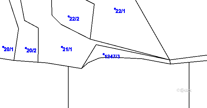 Parcela st. 1247/3 v KÚ Šardičky, Katastrální mapa