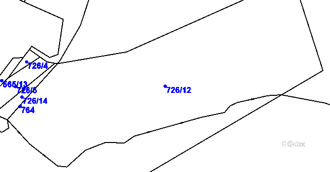 Parcela st. 726/12 v KÚ Maršovice u Dubé, Katastrální mapa