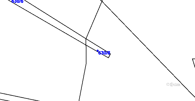 Parcela st. 630/8 v KÚ Kunov, Katastrální mapa