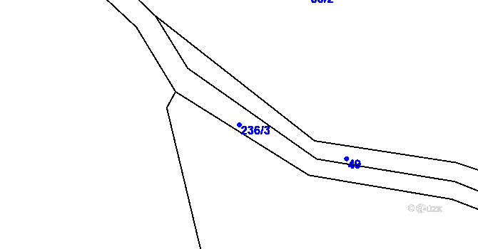 Parcela st. 236/3 v KÚ Dolní Cazov, Katastrální mapa