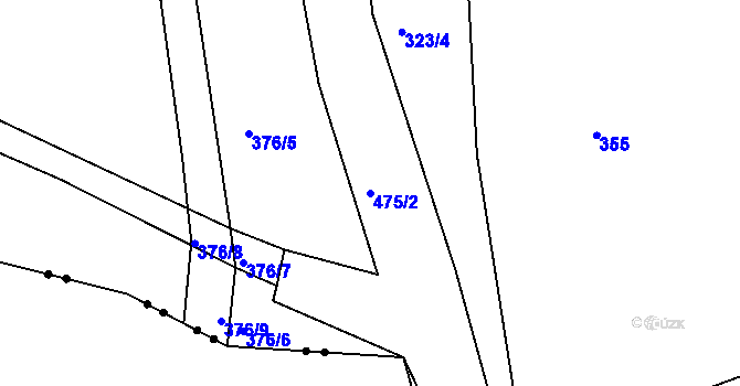 Parcela st. 475/2 v KÚ Košlák, Katastrální mapa