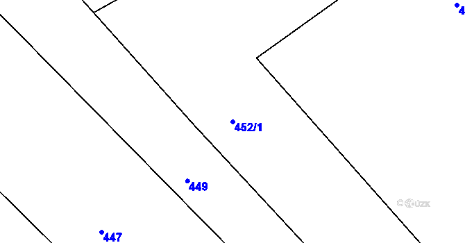 Parcela st. 452/1 v KÚ Košlák, Katastrální mapa