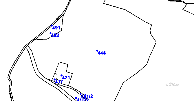 Parcela st. 444 v KÚ Staré Hutě u Veclova, Katastrální mapa