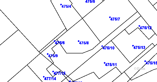 Parcela st. 475/8 v KÚ Nová Ves u Klikova, Katastrální mapa