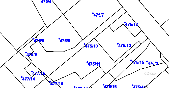 Parcela st. 475/10 v KÚ Nová Ves u Klikova, Katastrální mapa