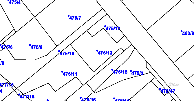 Parcela st. 475/13 v KÚ Nová Ves u Klikova, Katastrální mapa